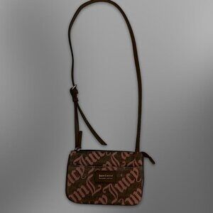 Juicy Couture Crossbody Bag Adjustable Strap Iconic Branding Design Brown W OS